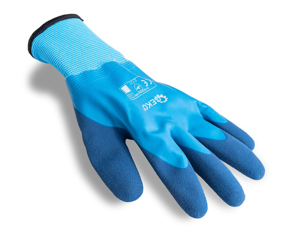 Waterproof thermal winter work gloves, size 11 (cotton/latex) – Pack of 12