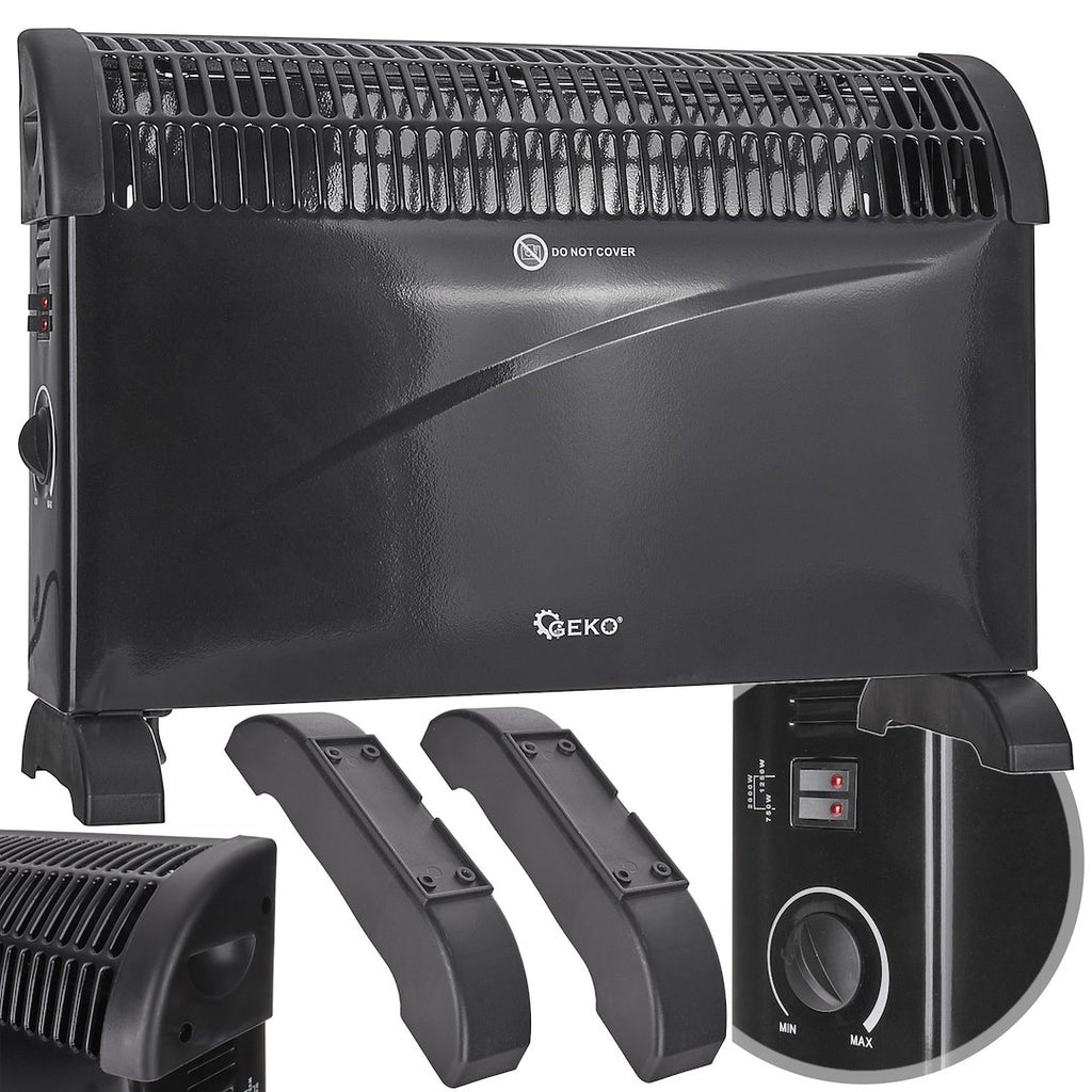 Convector heater with thermostat 2000 W (black)