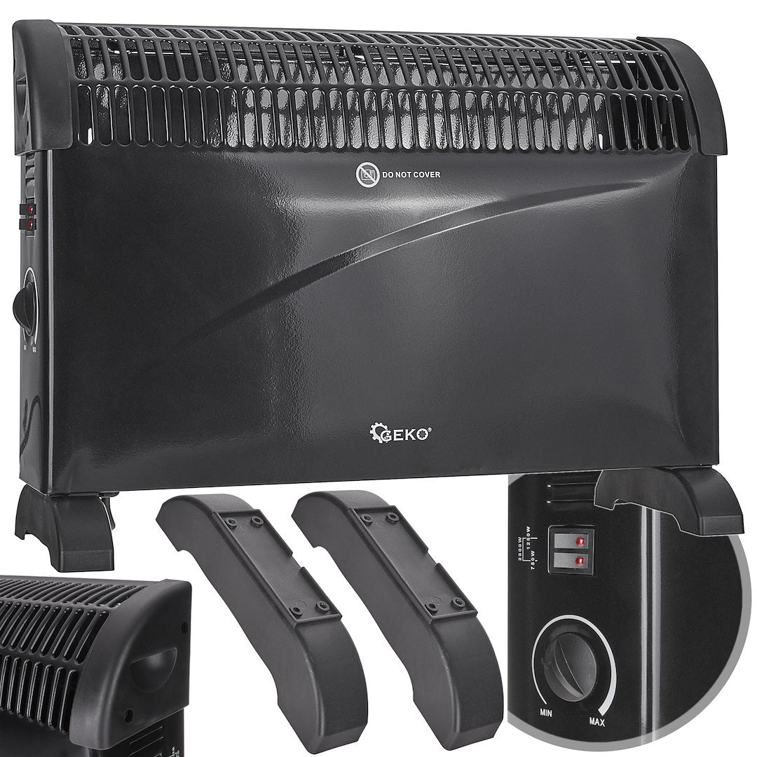 Convector heater with thermostat 2000 W (black)