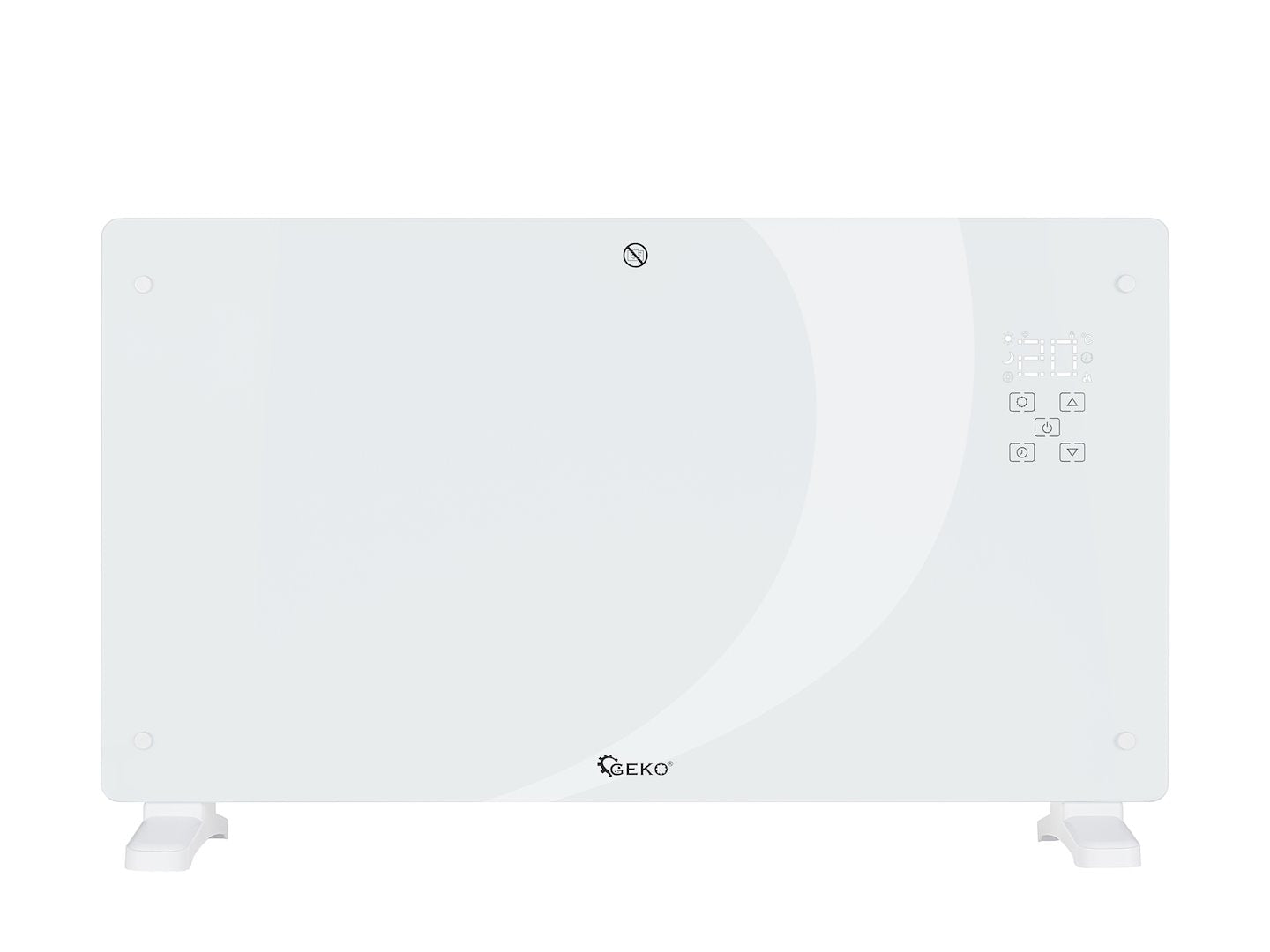 Glass convector heater with LCD, remote control and WiFi — 2500W (White)