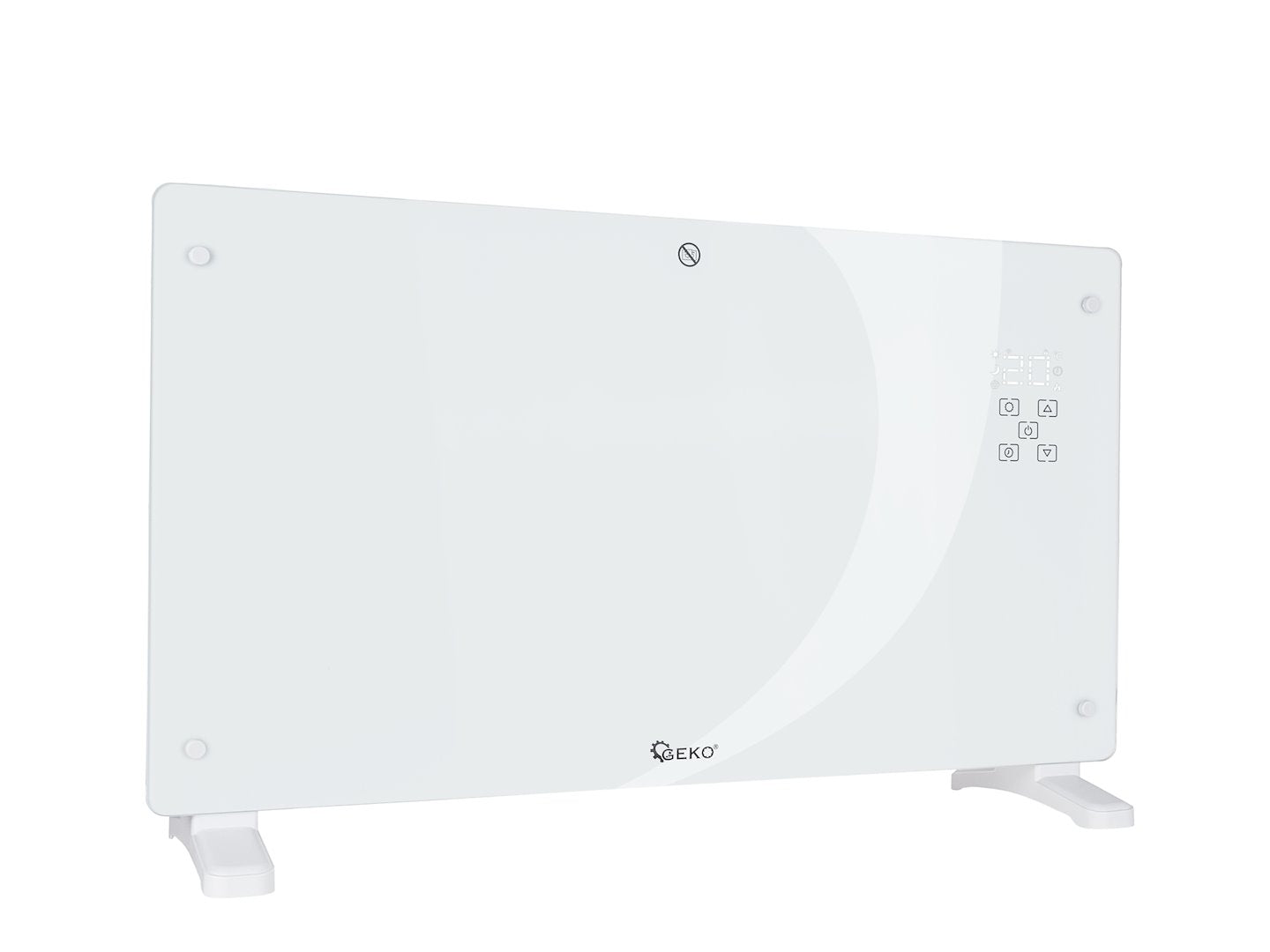 Glass convector heater with LCD, remote control and WiFi — 2500W (White)