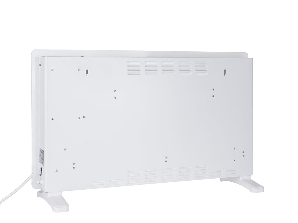 Glass convector heater with LCD, remote control and WiFi — 2500W (White)