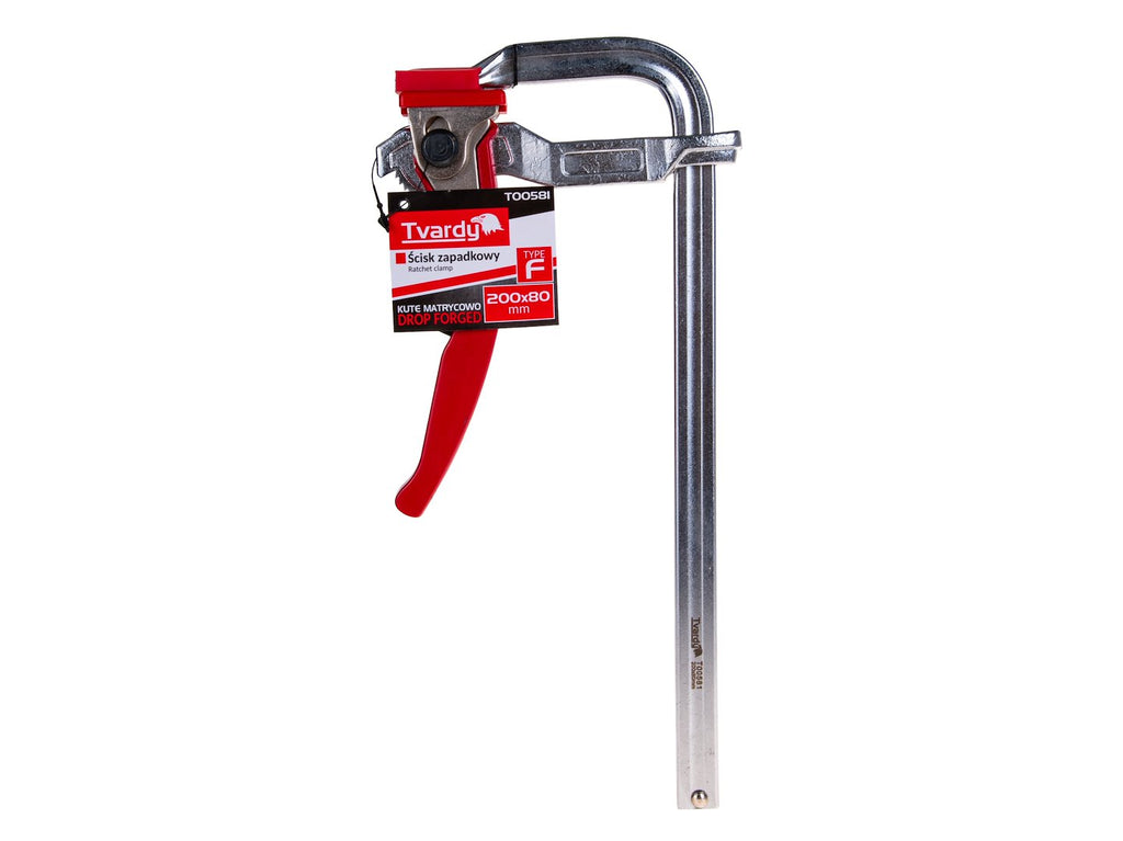 Forged F-type ratchet clamp 200 x 80 mm
