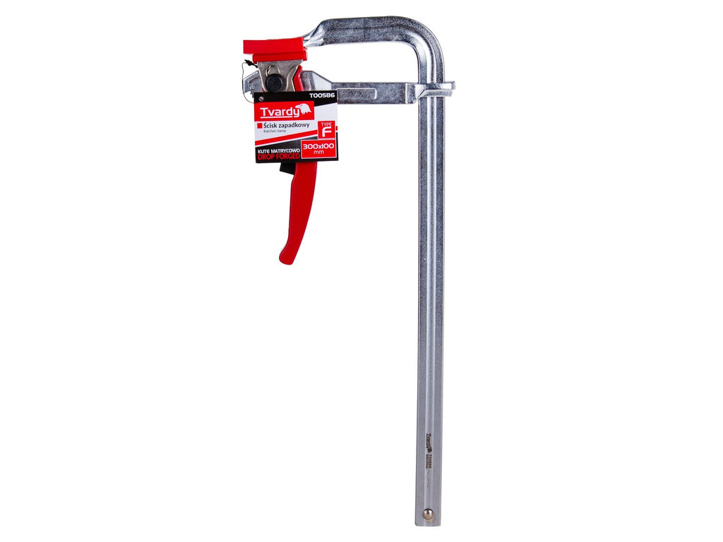 Forged F-type ratchet clamp 300 x 100 mm