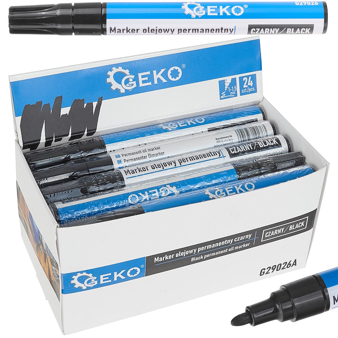 Black permanent oil marker – display box – Pack of 24