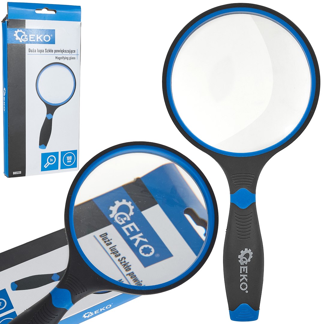 Magnifying glass with TPR handle, 100 mm, 3x