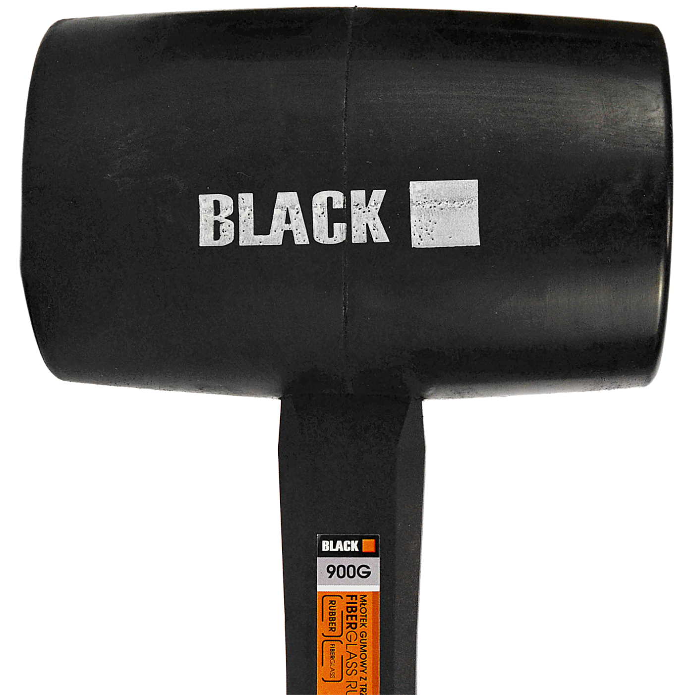 Professionaalne 900g kummivasar klaaskiust käepidemega, must kumm, Black Brand