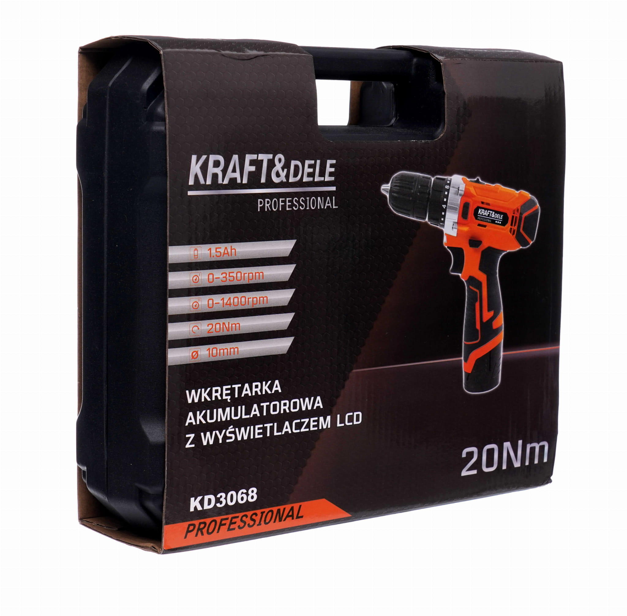 Cordless drill driver 12V Li-ion LCD KD3068