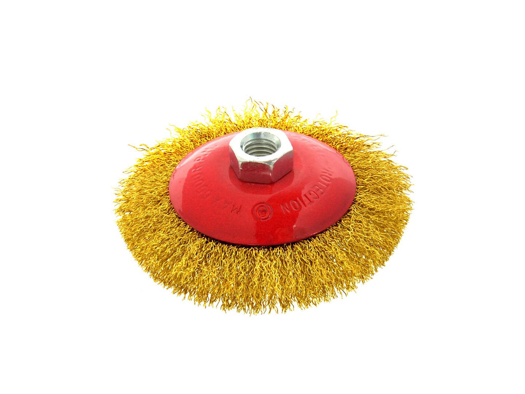 Brass Crimped Wire Wheel Brush, 115 mm, M14 x 2 mm