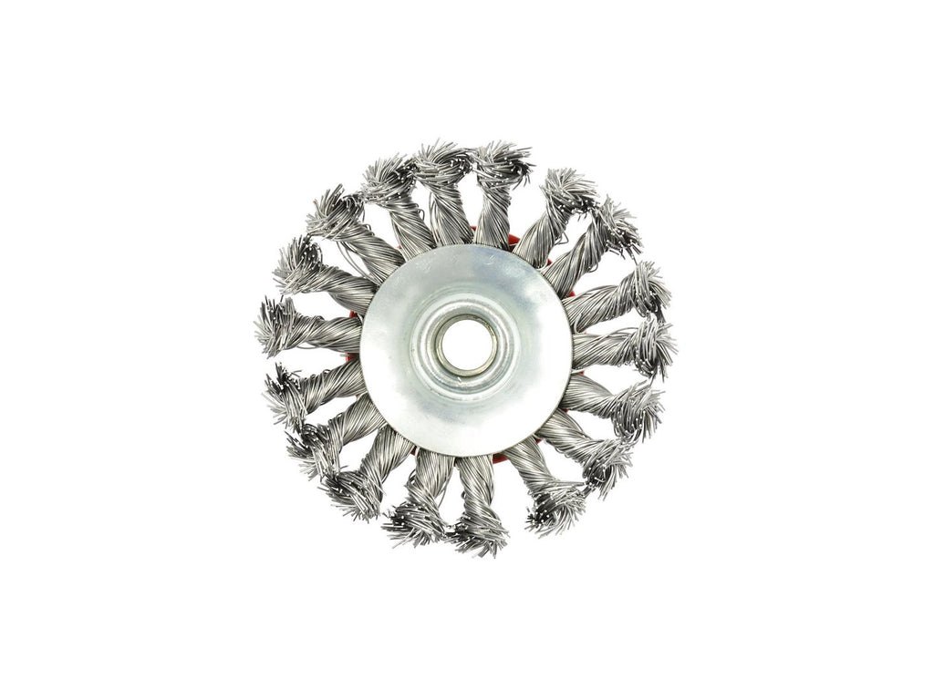 Bevel Twisted Knot Stainless Steel Wire Wheel M14 100 mm