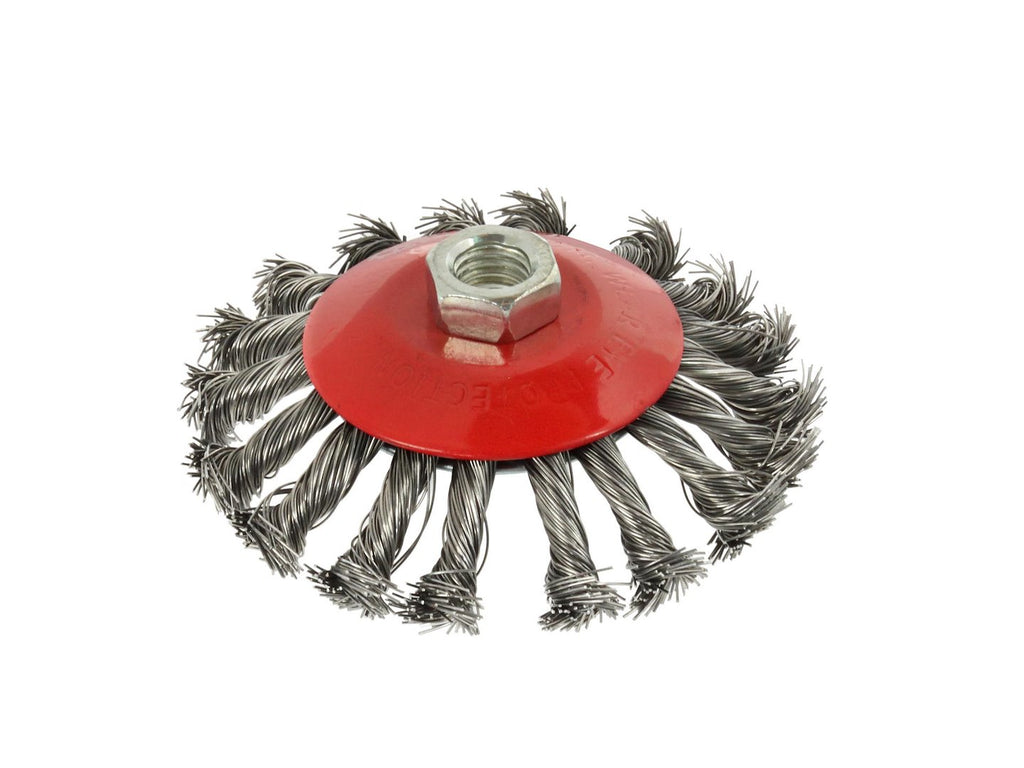 Bevel Twisted-Knot Stainless Steel Wire Brush M14, 115 mm