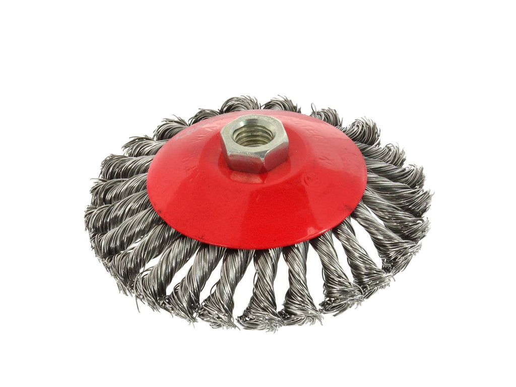 125 mm Bevel Twisted-Knot Stainless Steel Wire Brush, M14
