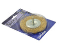Brass-Coated Crimped Wire Wheel Brush, 100 mm, 6 mm Shaft