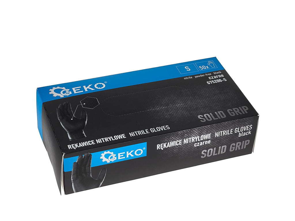Nitrile Gloves SOLID GRIP, 50 pcs, Size S, Black