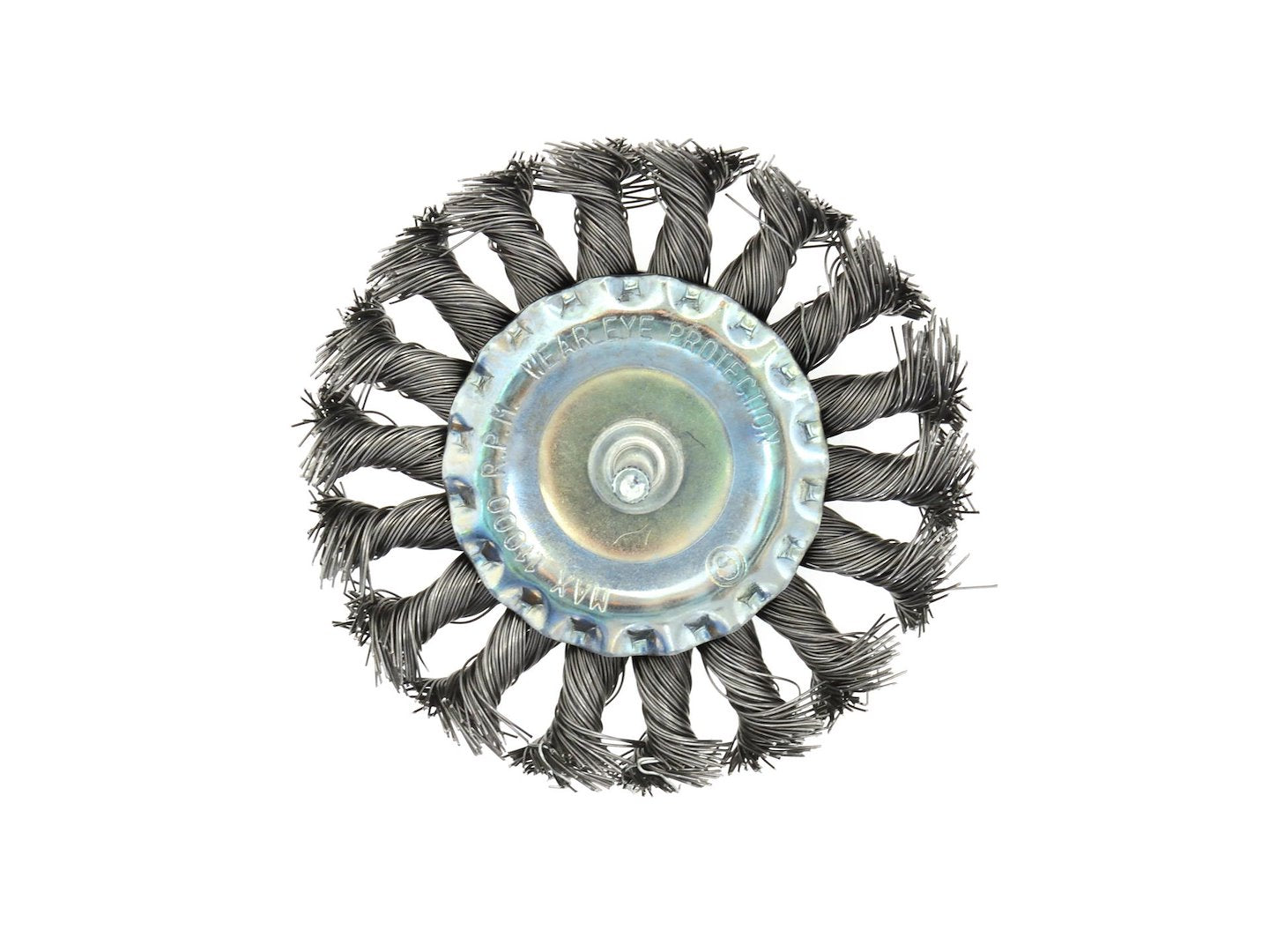 Bevel Twisted-Knot Steel Wire Brush 100 mm for Drills, 6 mm Spindle