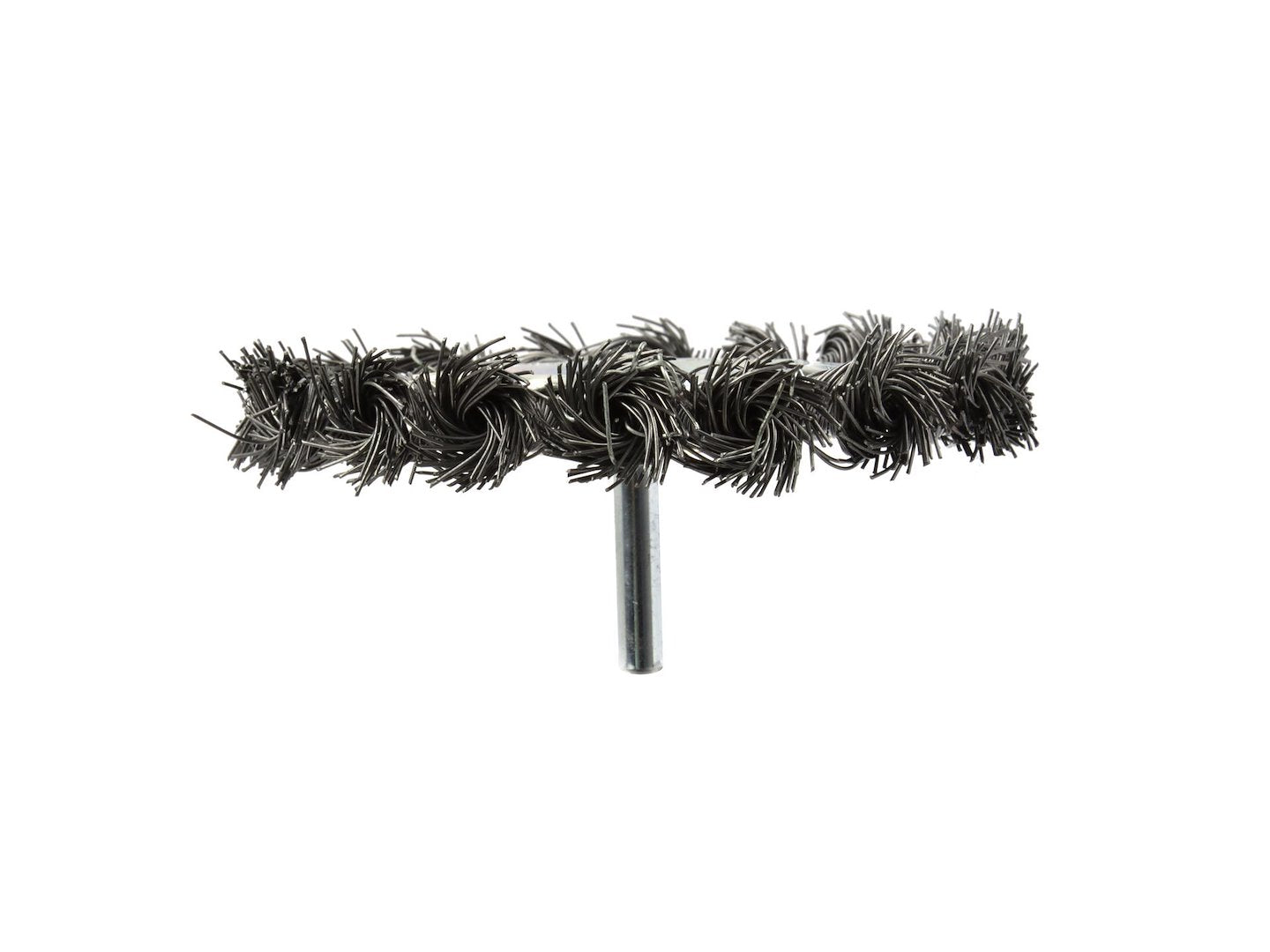 Bevel Twisted-Knot Steel Wire Brush 100 mm for Drills, 6 mm Spindle
