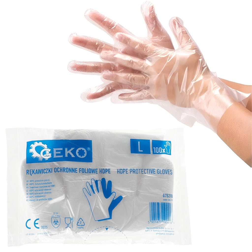 HDPE Protective Gloves — 100 pcs