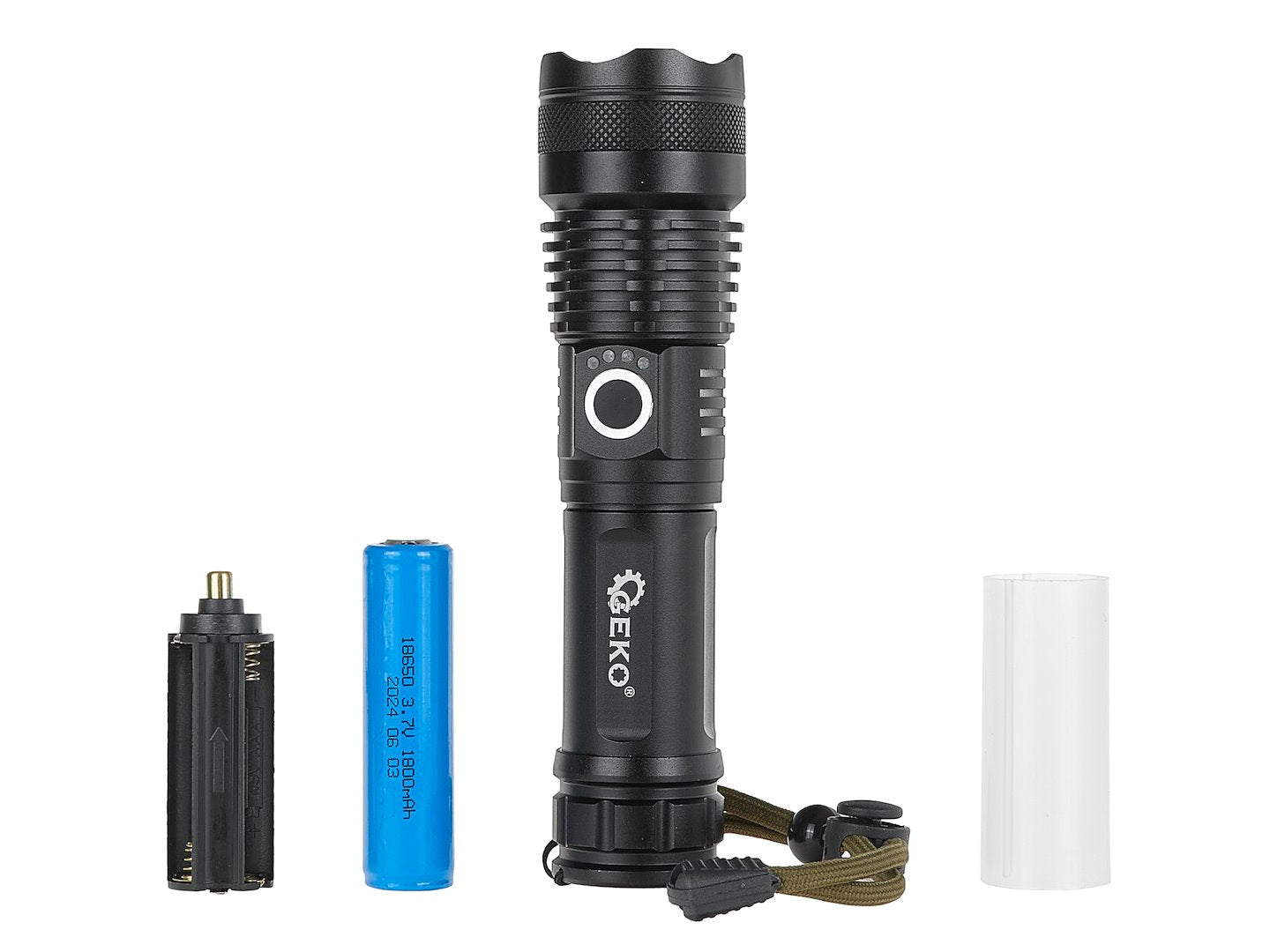 Tactical flashlight LED XHP50 15W 1800mAh 1500lm IPX3