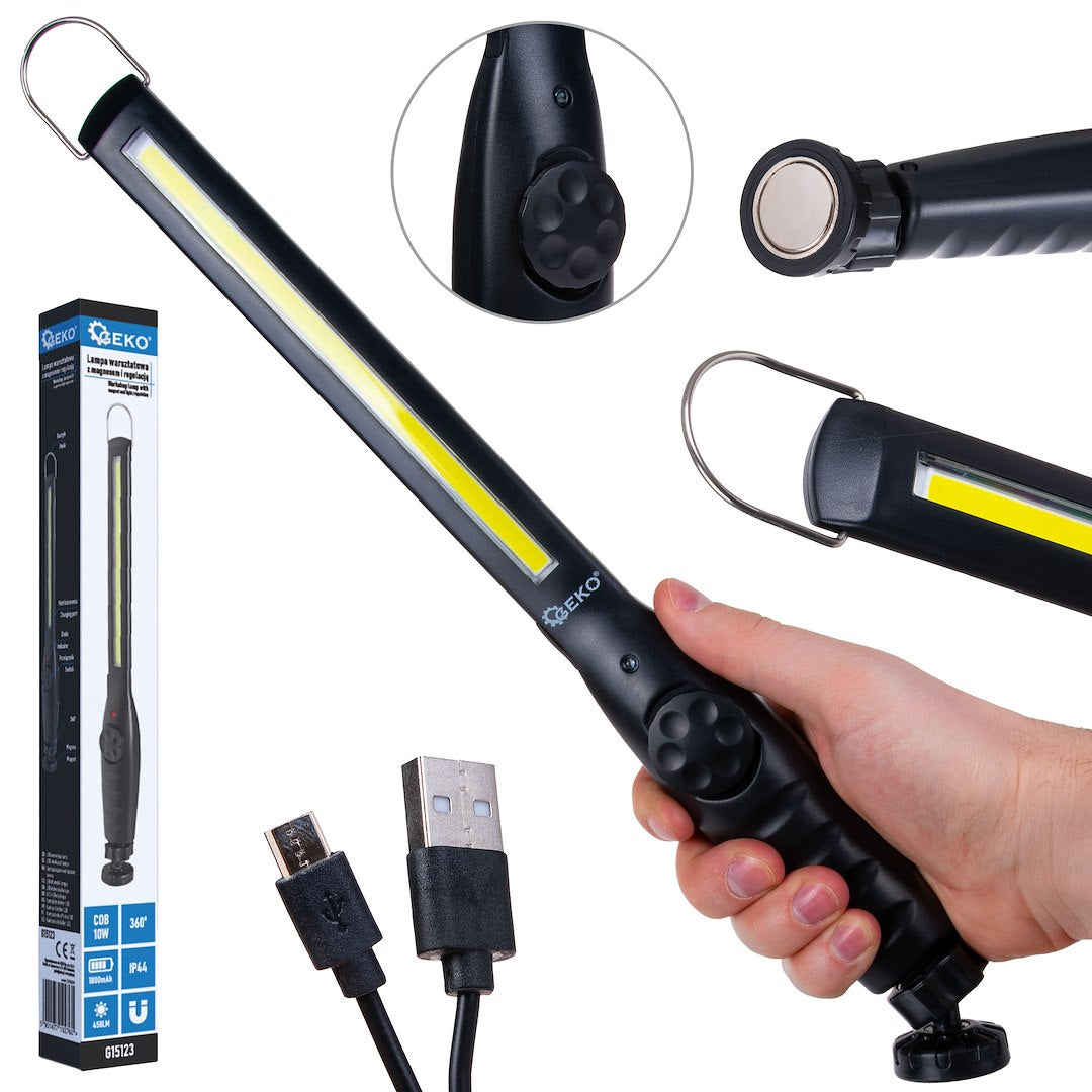 Workshop lamp with magnet and adjustable brightness LED COB 10W 1800mAh 450lm IP44