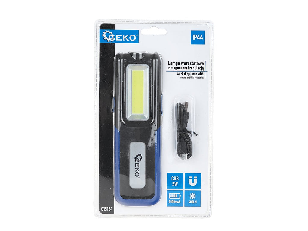Powerbank workshop lamp with magnet and light regulation LED COB 5W + 3W 2000mAh 400lm IP44