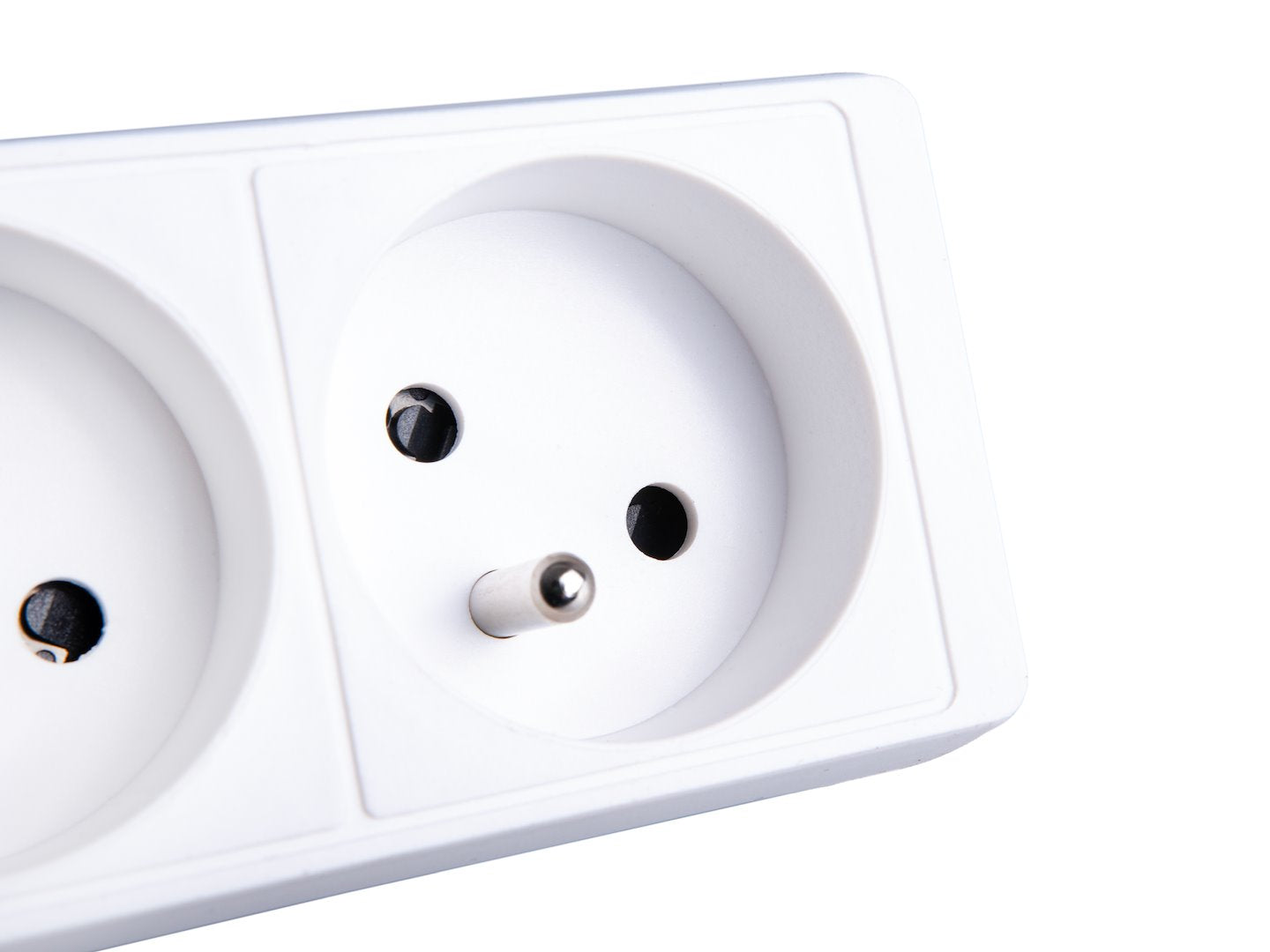 White extension cord with switch, 3 sockets, 5 m