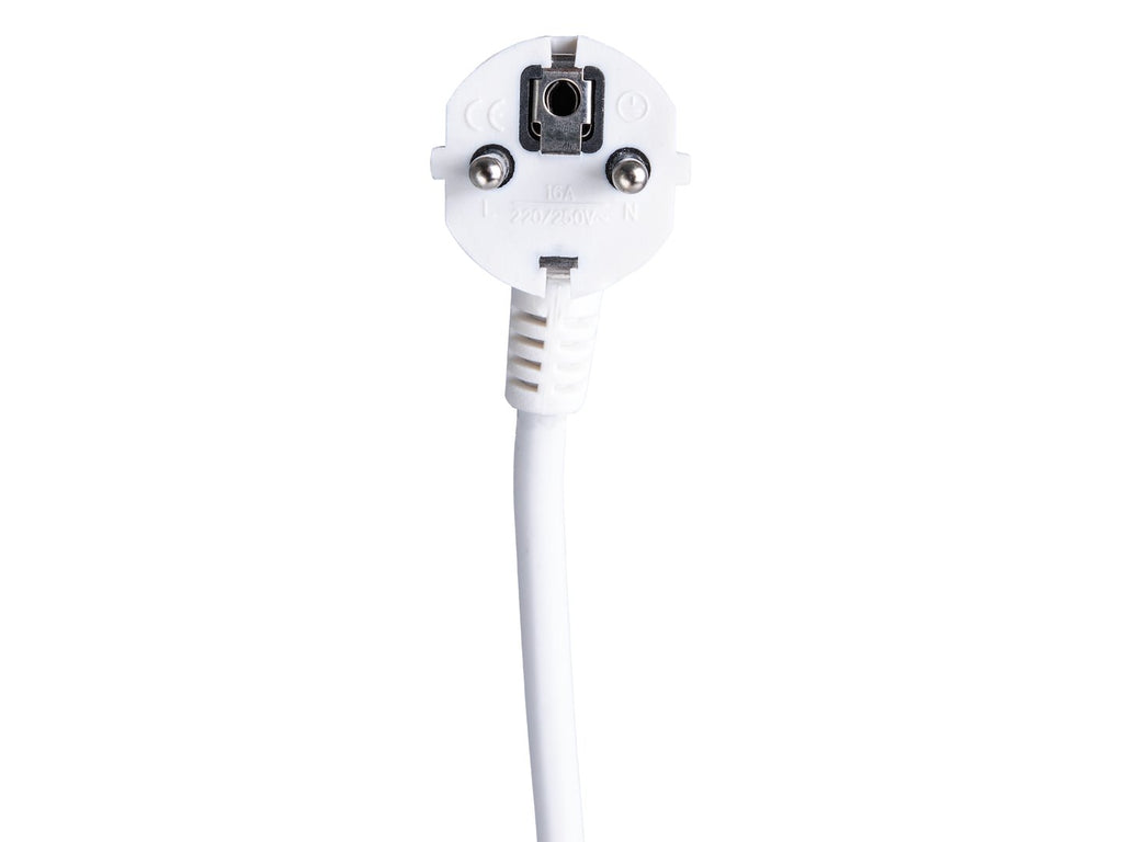 White 5-socket extension cord with switch, 5 m