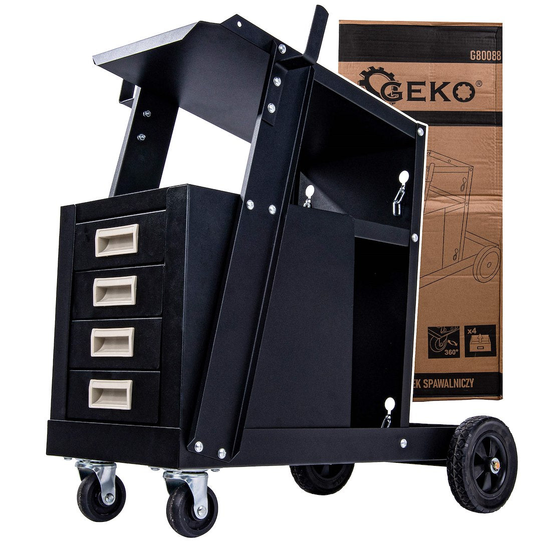 Welding Cart with Handle and 4 Drawers