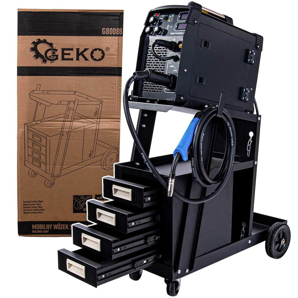 Welding Cart with Handle and 4 Drawers