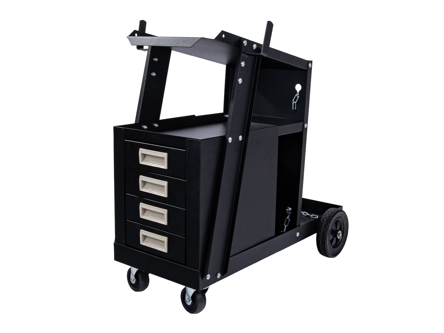 Welding Cart with Handle and 4 Drawers
