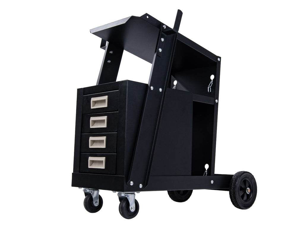 Welding Cart with Handle and 4 Drawers