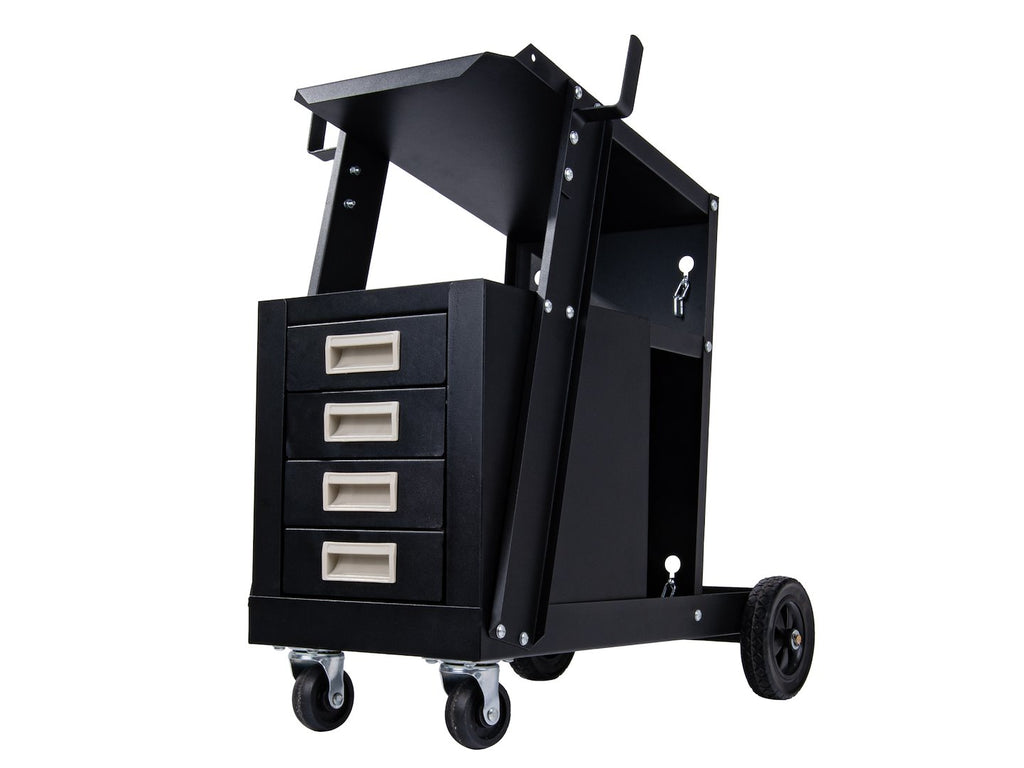 Welding Cart with Handle and 4 Drawers