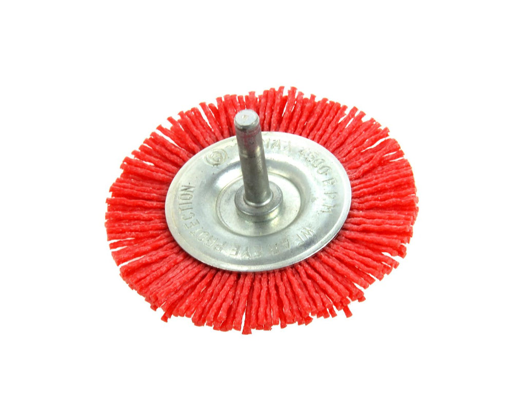 Nylon Filament Wheel Brush 75 mm for Drills, 6 mm Shank