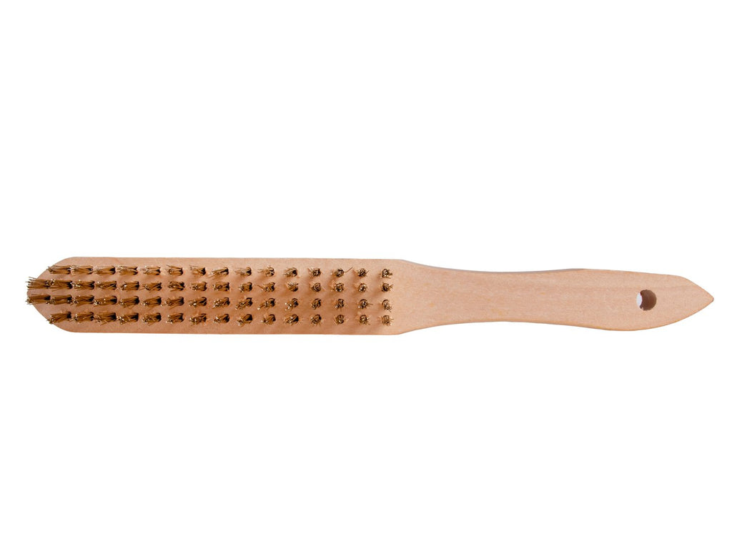 4-row wire brush for rust removal (wooden handle)