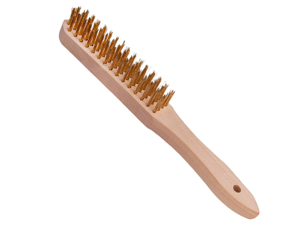 4-row wire brush for rust removal (wooden handle)