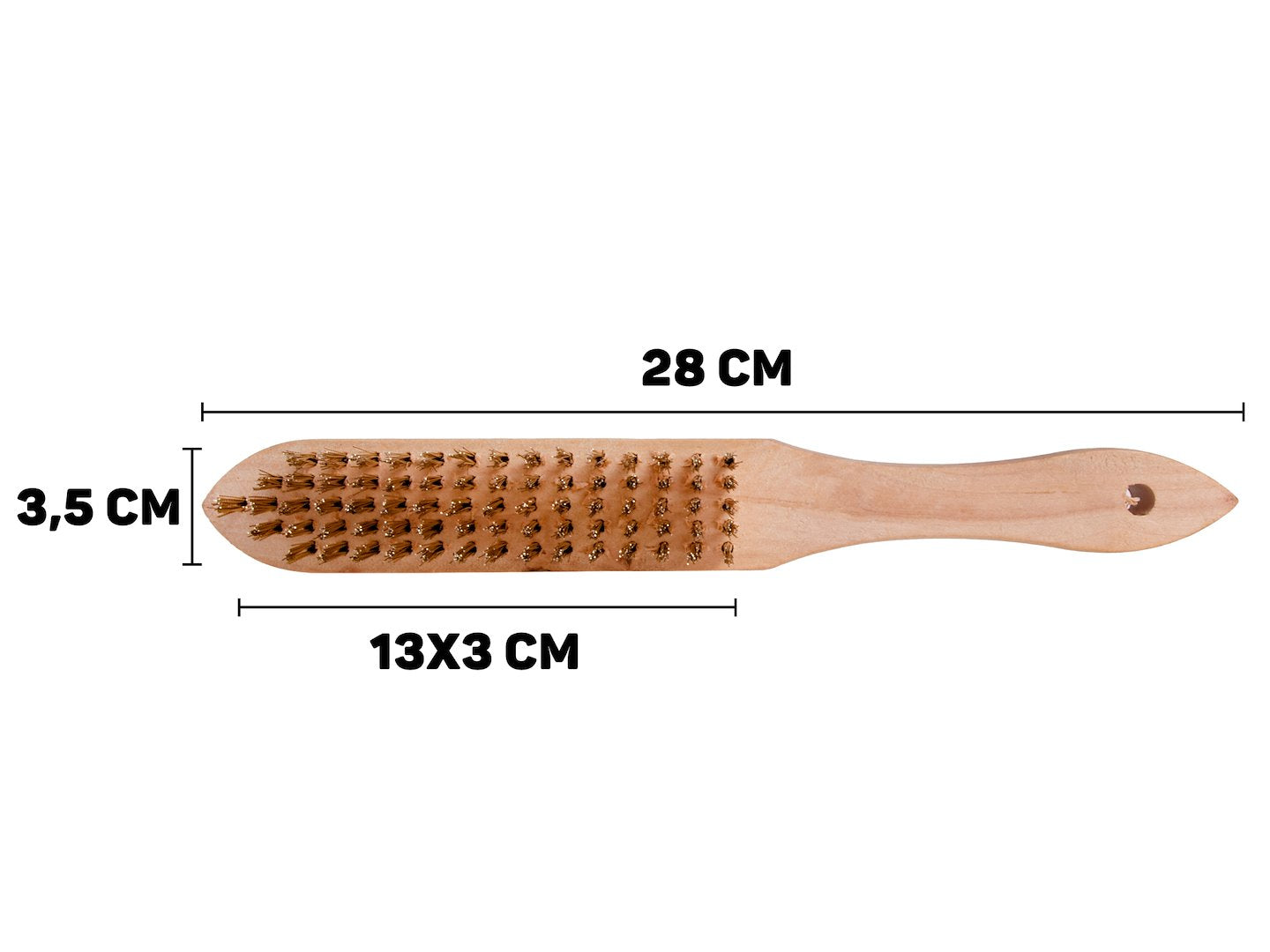 5-row wire brush for rust removal (wooden handle)
