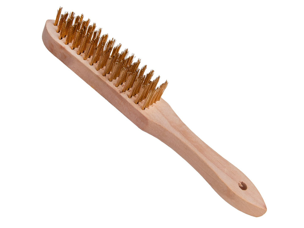 5-row wire brush for rust removal (wooden handle)