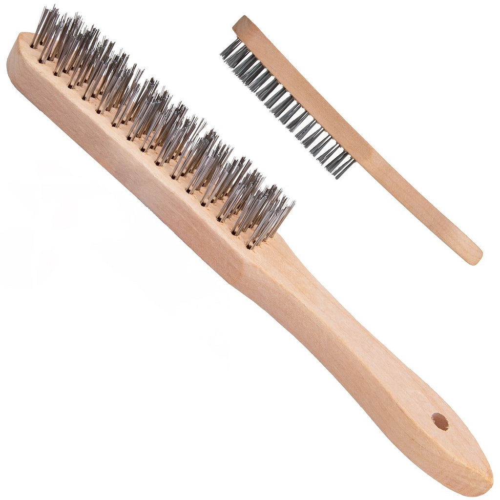 4-Row Wire Brush for Rust Removal (Wooden Handle)