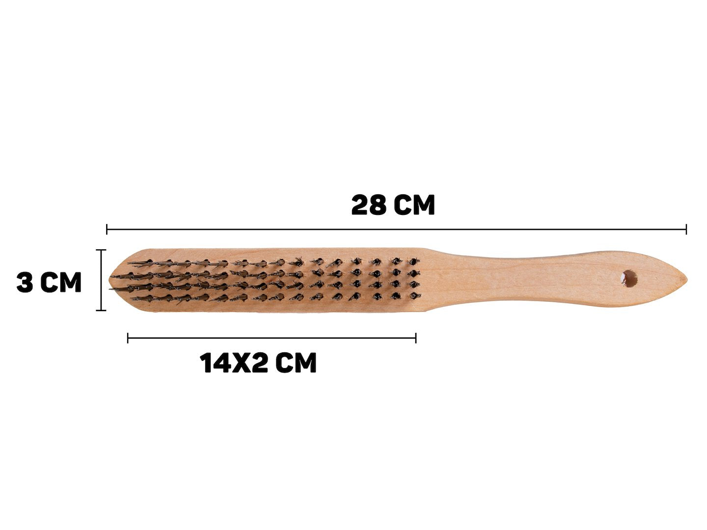 4-Row Wire Brush for Rust Removal (Wooden Handle)