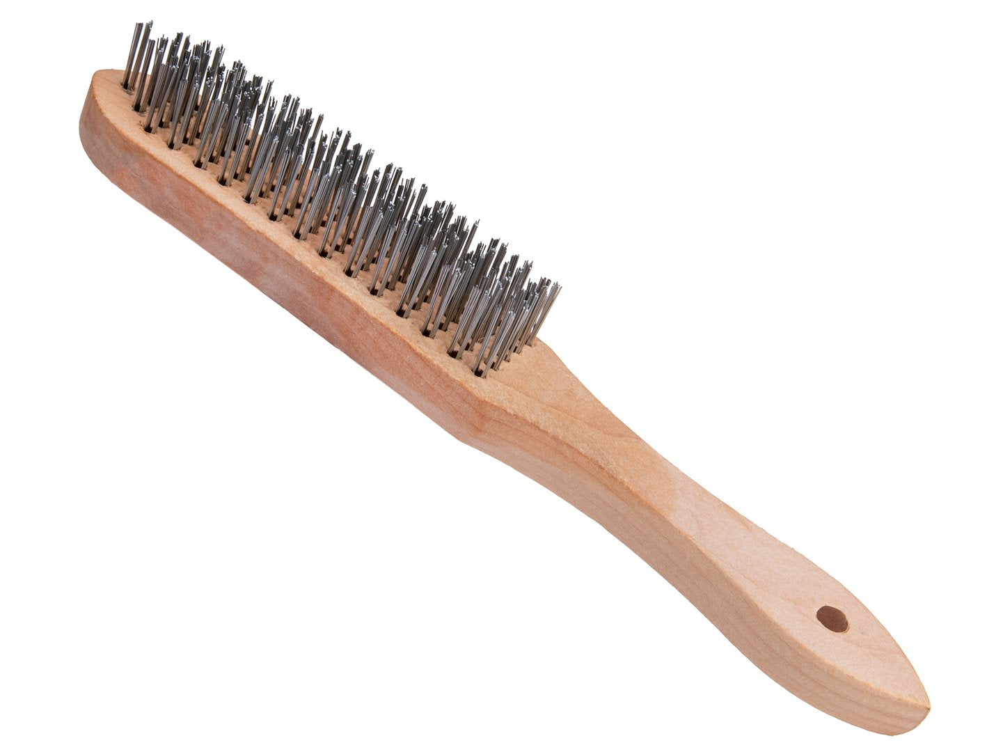 5-row wire brush for rust removal (wooden handle)