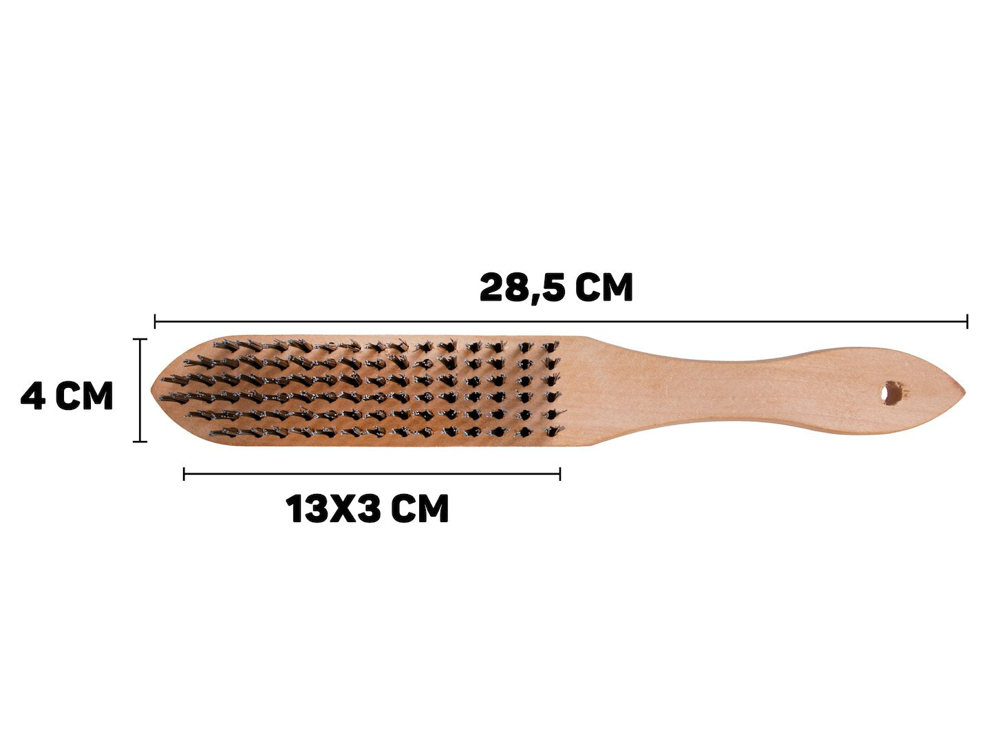 6-row Wire Brush for Rust Removal (Wooden Handle)