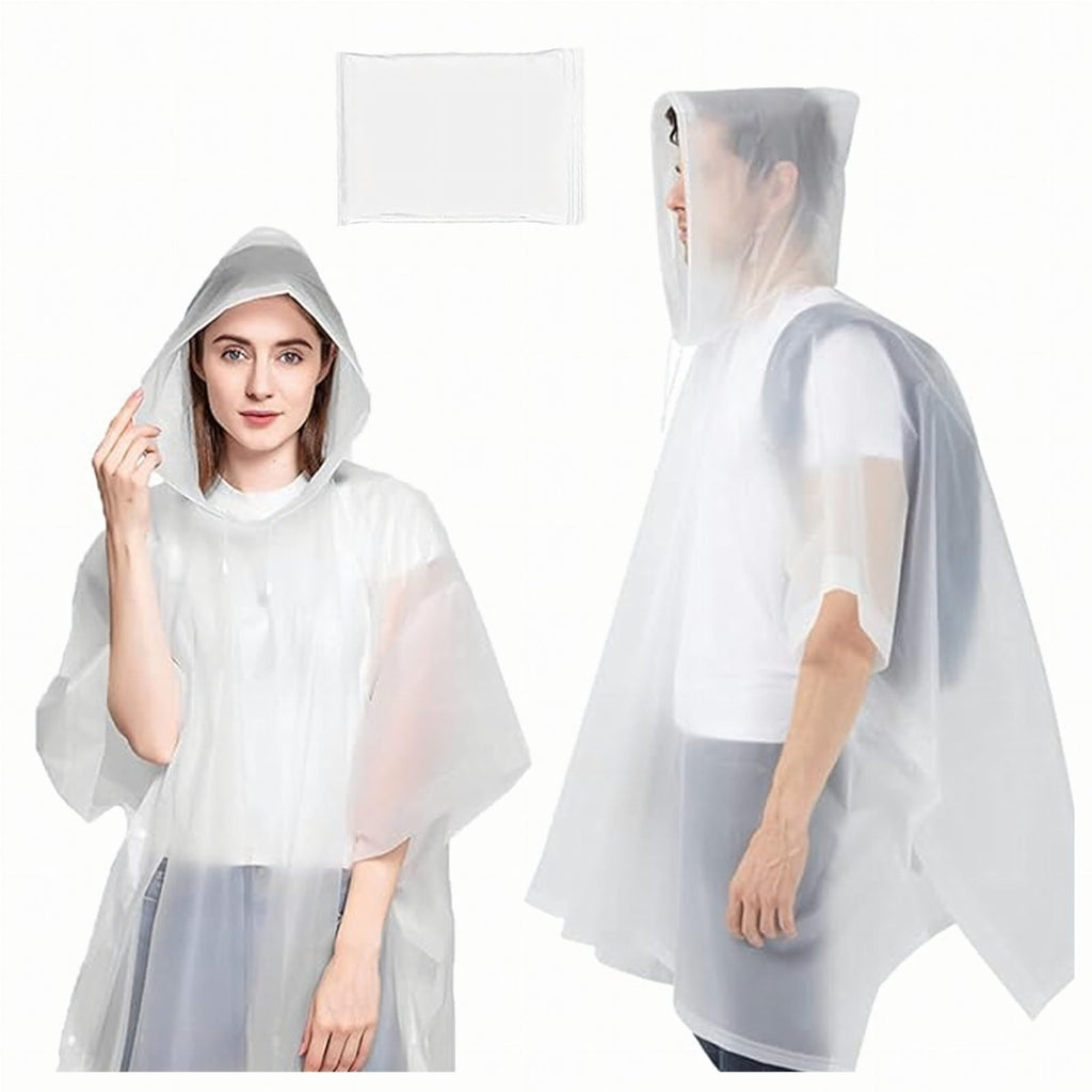 Universal Size Waterproof Rain Poncho with Hood Fish Pattern