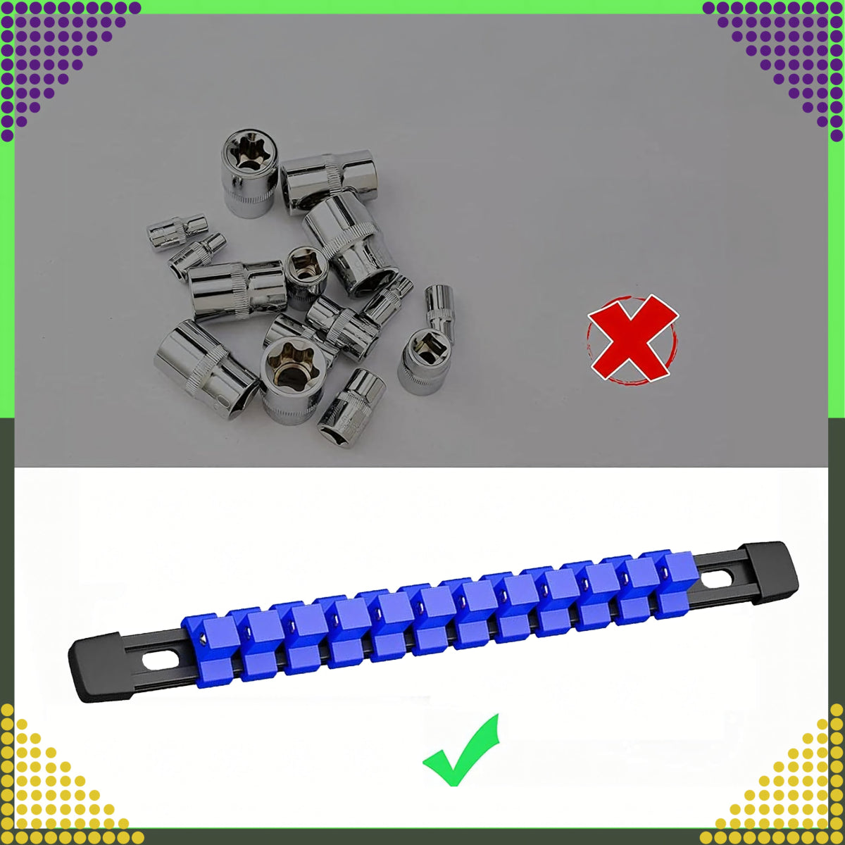 1/2" padrunvõtmete siin - ehk padruniirööbashoidik – 12 kohta - Ostuklikk