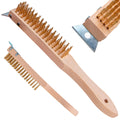 4-row wire brush for rust removal with scraper