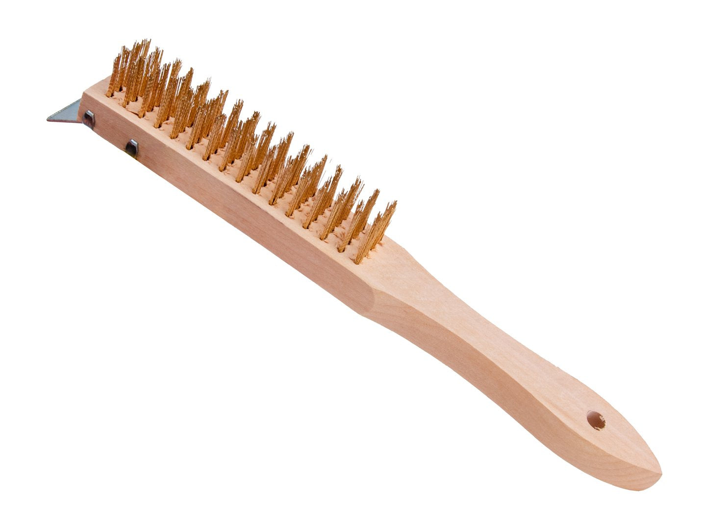4-row wire brush for rust removal with scraper