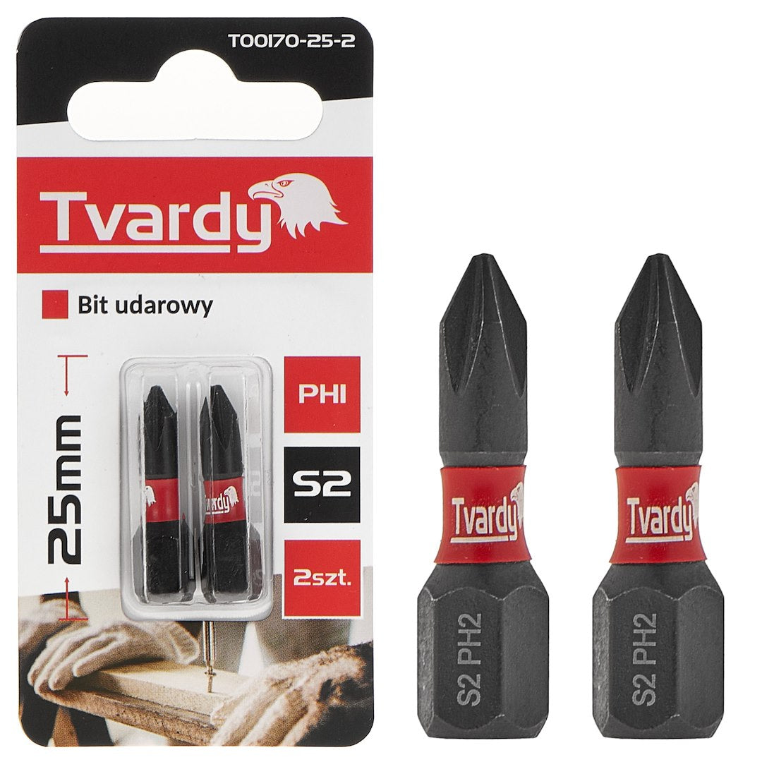 Impact screwdriver bit PH1 25 mm S2 – Pack of 2