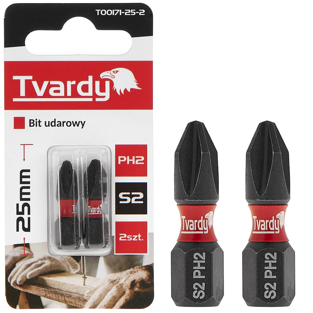 Impact screwdriver bit PH2 25mm S2 – Pack of 2