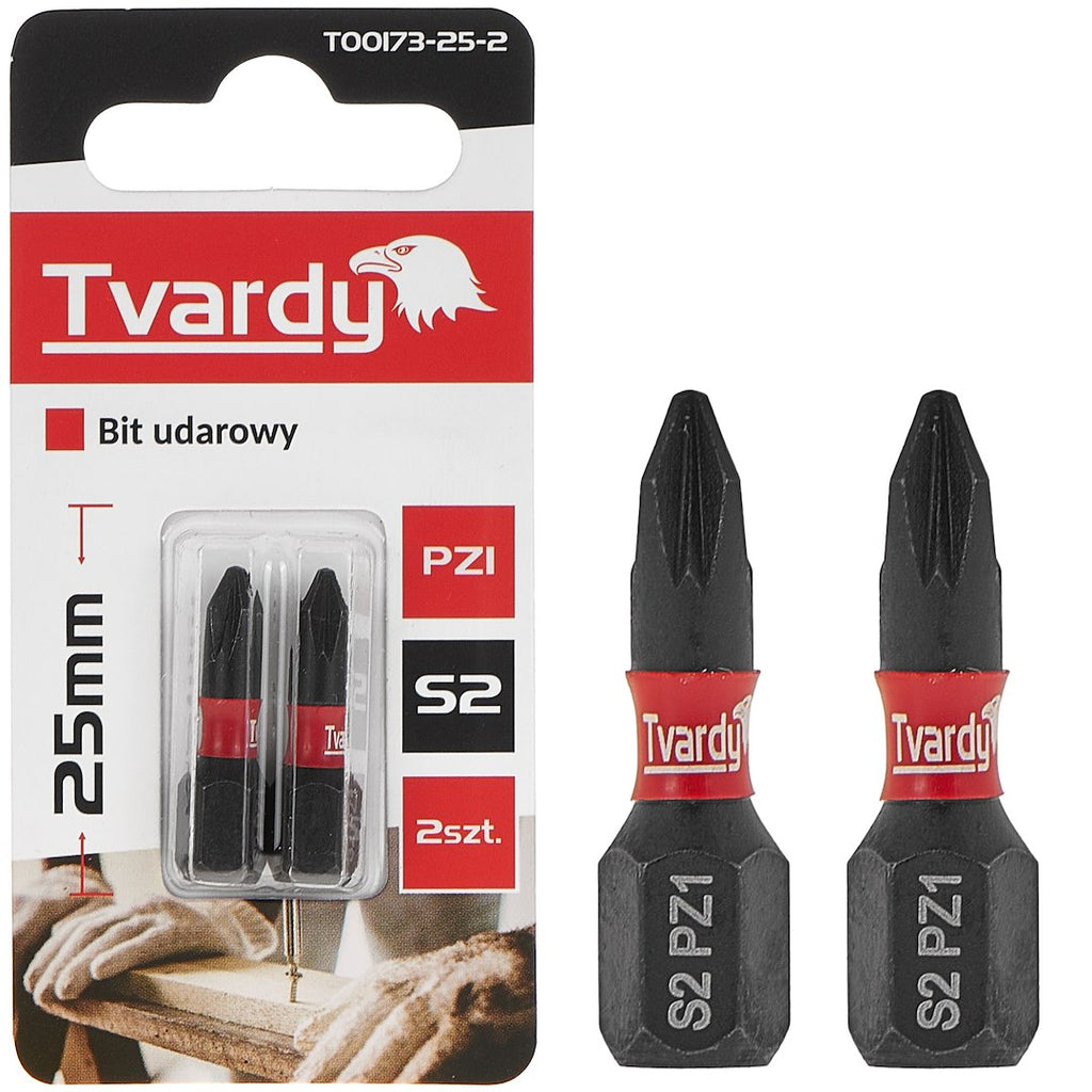 Impact Screwdriver Bit PZ1 25mm S2 – Pack of 2
