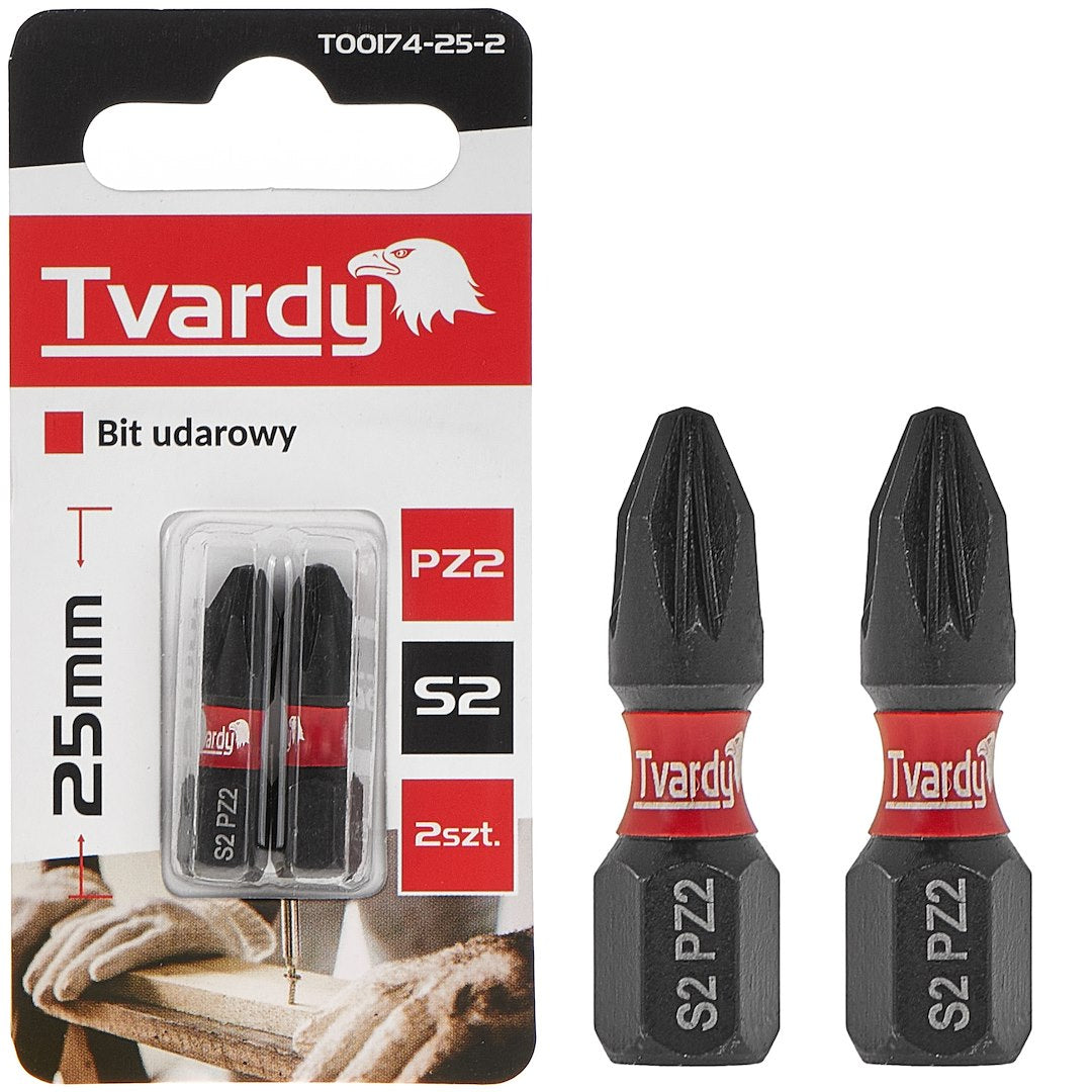 Impact Screwdriver Bit PZ2 25mm S2 – Pack of 2