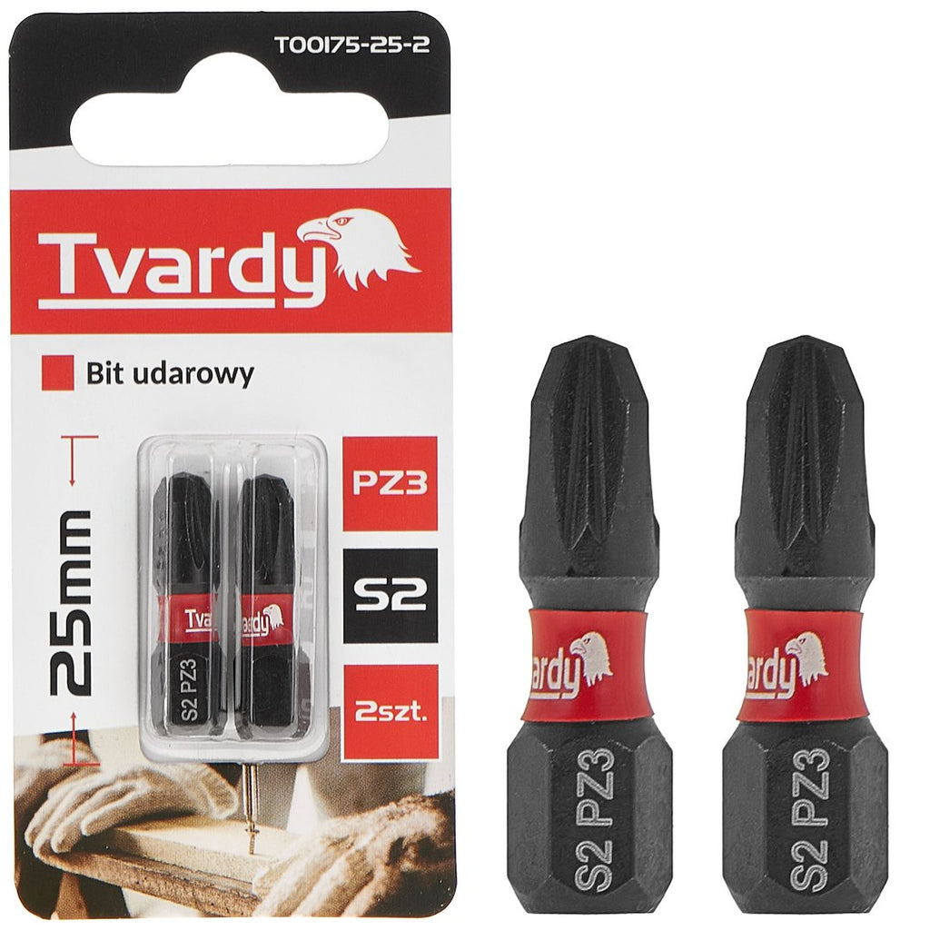 Impact Screwdriver Bit PZ3 25mm S2 – Pack of 2