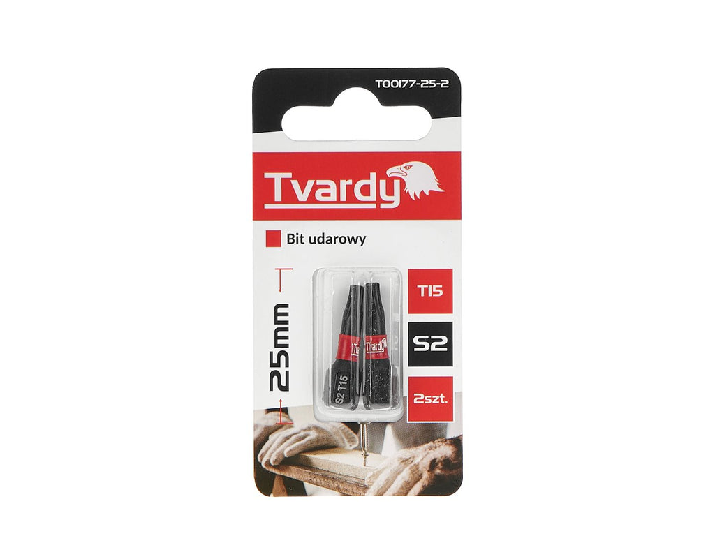 Impact screwdriver bit T15 25 mm S2 – Pack of 2